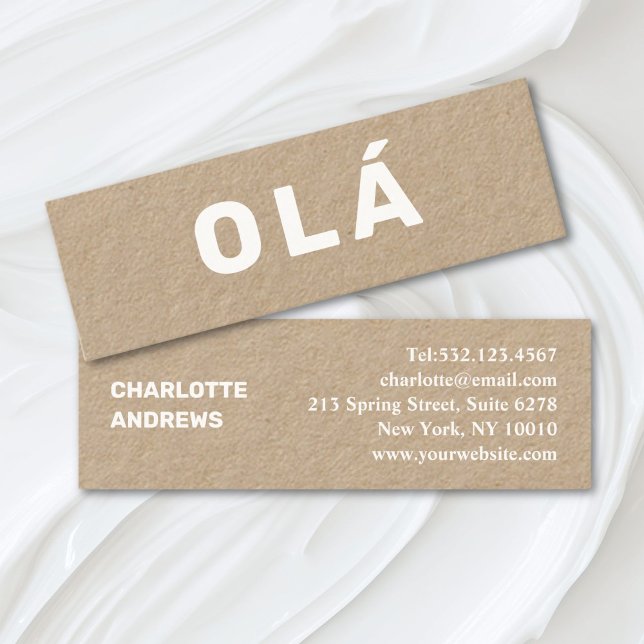 Olá! Modern Mini-Affärskort, minimalt Mini Visitkort (Olá! Modern Minimal Mini Business Card)