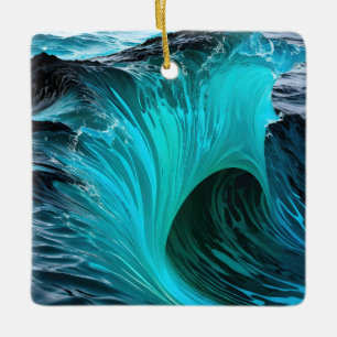 "Ola Tiburón" Blue Shark Wave Julgransprydnad Keramik