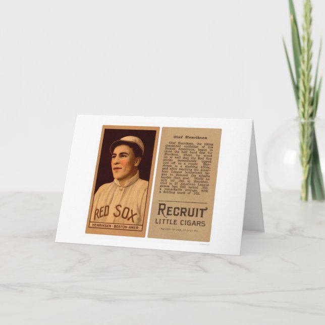 Olaf Henriksen Red Sox Baseball 1912 Kort (Framsida)