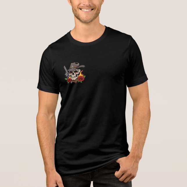 Olaglig Cowboy Skalle T-Shirt (Framsida)