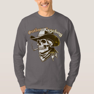 Olaglig Cowboy Skalle T-Shirt – Western Rebell Ske