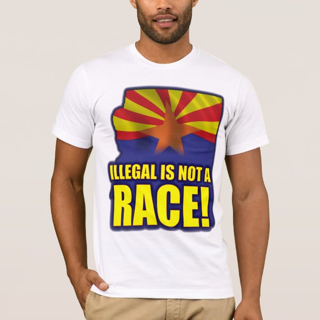 Olaglig inte är en tävling tee shirt (Framsida)