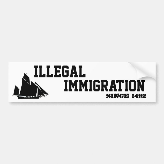 Olaglig Invandring-Klistermärke Bildekal (Framsidan)