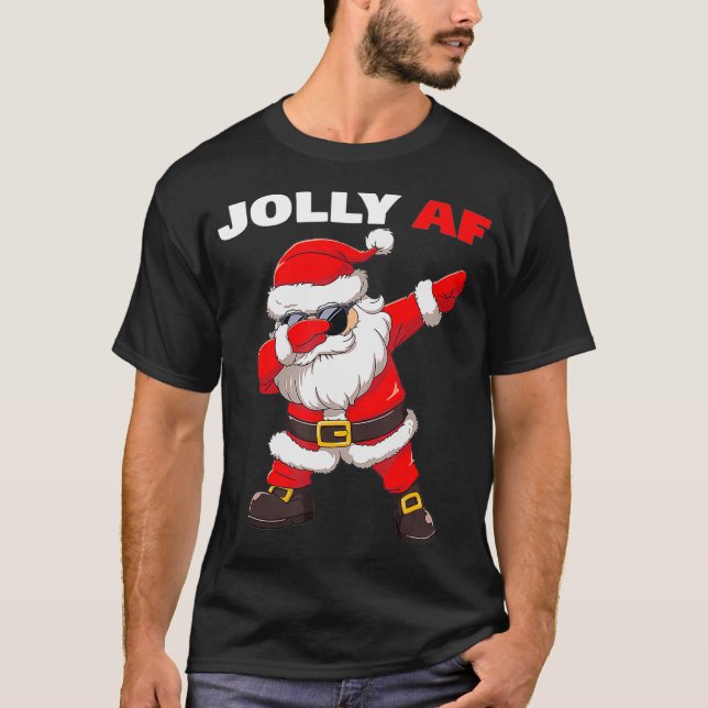 Olämplig Jultomten Jolly AF jul  T Shirt (Framsida)
