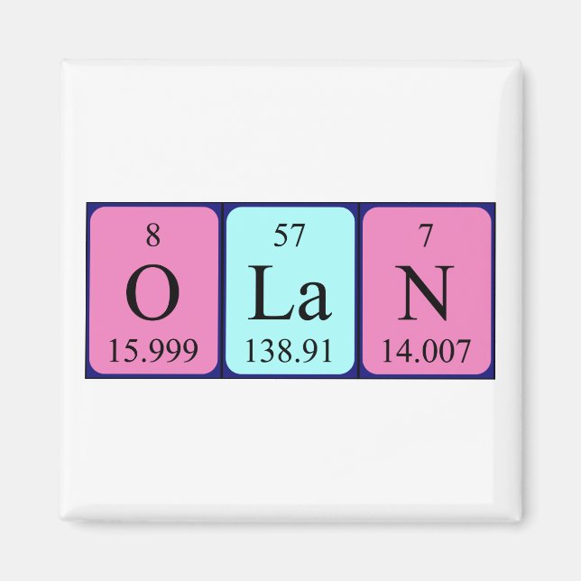 Olan Perian bord namn magnet (Framsidan)