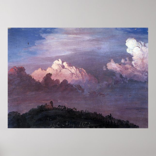 Olana i molnen av Frederic Edwin Church Poster (Framsidan)