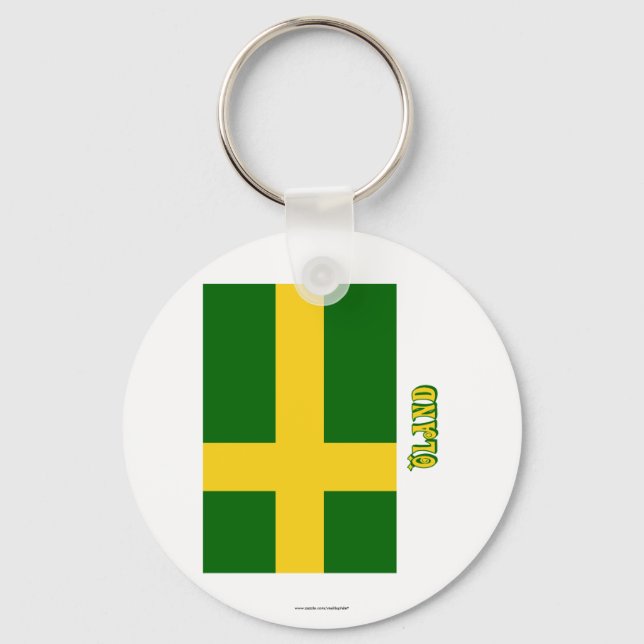 Öland flagga med namn (inofficiellt) nyckelring (Framsida)