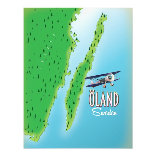 Öland Sverige karta Fototryck (Framsidan)
