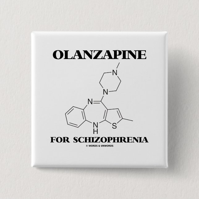 Olanzapine för schizofreni (den kemiska molekylen) knapp (Framsida)