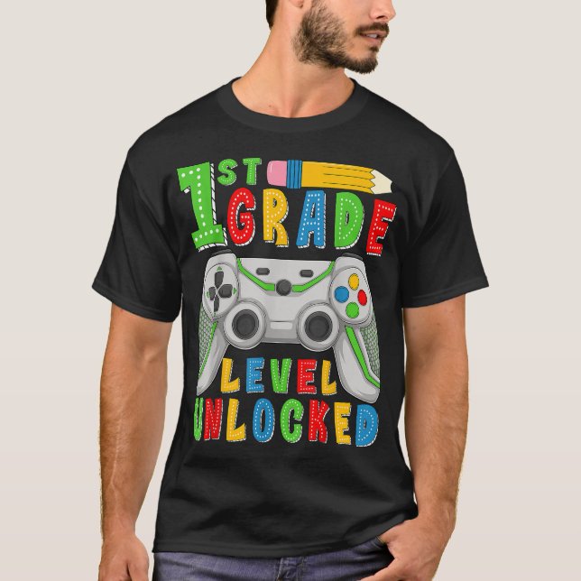 Olåst Back to school-spelare på första Klass-nivå T Shirt (Framsida)