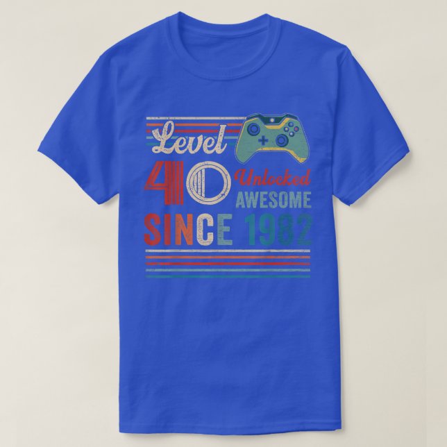 Olåst Nivå 40-dagars 40-årsjubileum gammalt videos T Shirt (Design framsida)