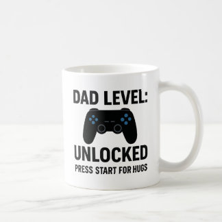 Olåst Pappa-nivå - Lustigt Gamer Fars dag Mu Kaffemugg