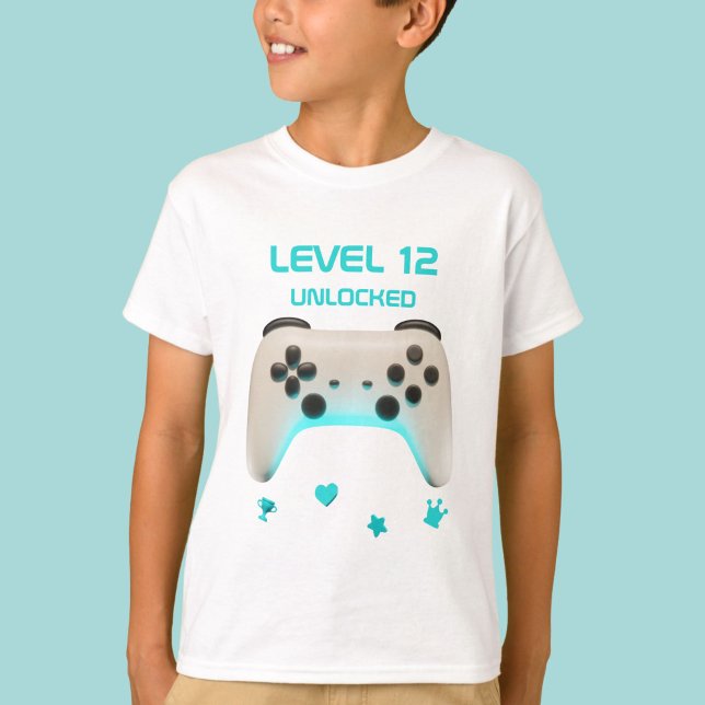 Olåst spelarFödelsedagsfest på styrenhetsnivå T Shirt (Controller Level Up Unlocked Gamer Birthday Party T-Shirt)