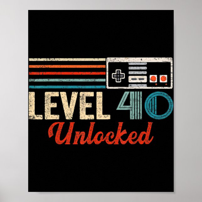 Olåst spelkontroll för Nivå 40 Birthday Boy Video Poster (Framsidan)