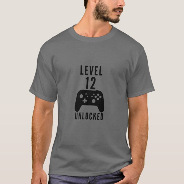 Olåst videospel C på spelnivå 12 i Barns födelseda T Shirt (Framsida)