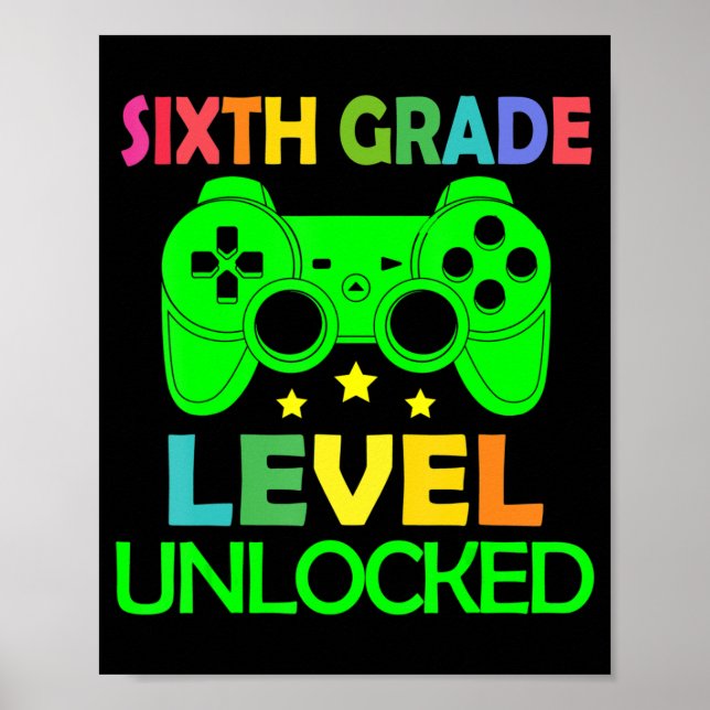 Olåst videospel på 6e Klass Back to school Poster (Framsidan)