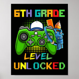 Olåst videospel på 6e Klass Back to school Poster