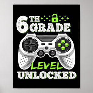 Olåst videospel på 6e Klass Back to school Poster