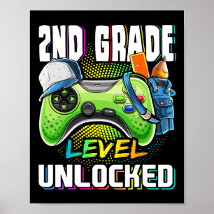 Olåst videospel på Klass-nivå Back to school Boy Poster