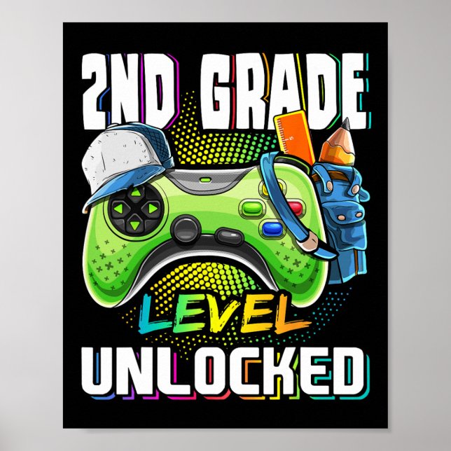 Olåst videospel på Klass-nivå Back to school Boy Poster (Framsidan)