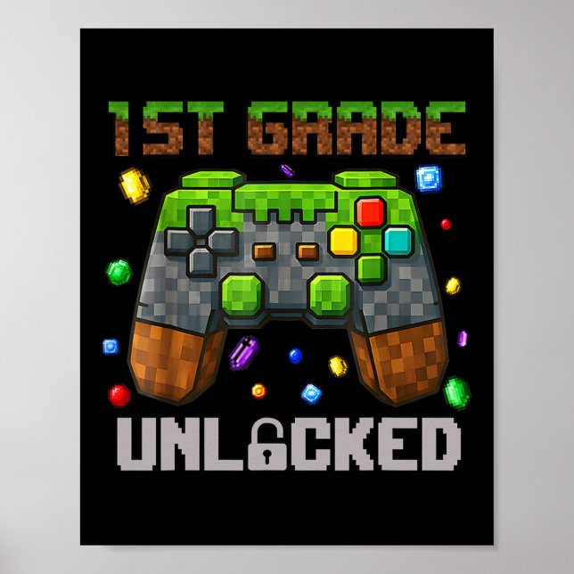 Olåsta spelarpixlar på första Klass-dagen Poster (Framsidan)