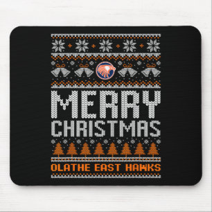 Olathe Öster Hawks Logotyp God jul Ugly Sweate Musmatta