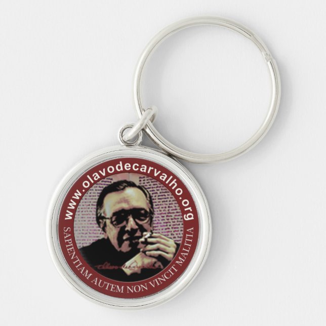 Olavettes - Produtos Olavo de Carvalho Rund Silverfärgad Nyckelring (Framsidan)