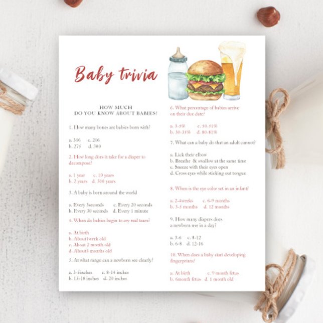 Ölbabyshower - Baby Trivialspel (Skapare uppladdad)