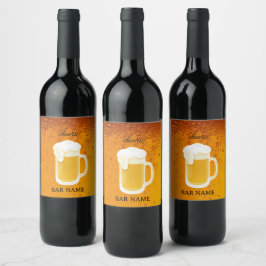 Ölbar Företag vinatge logotyp butik Vinflaska Etikett