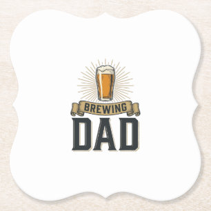 Ölbryggande Pappa Öl Vintage Gravyr T-Shirt Design Underlägg Papper