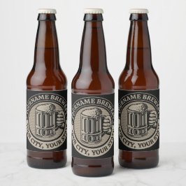 Ölbryggeri Personlig NAMN Bryggeri Stor Mugg Ölflaska Etikett