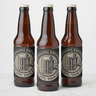Ölbryggeri Personlig NAMN Bryggeri Stor Mugg Ölflaska Etikett