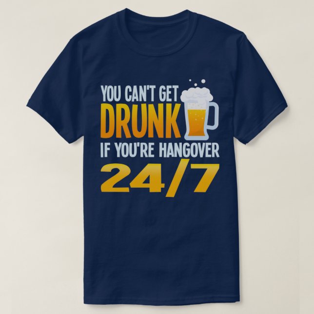 Ölburk kan inte bli berusad baksmälla rolig alkoho t shirt (Design framsida)