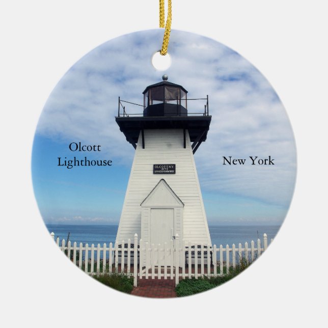 Olcott Lighthouse-ornament Julgransprydnad Keramik (Framsidan)