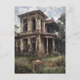 Old Abandoned Rural Mansion House Vykort