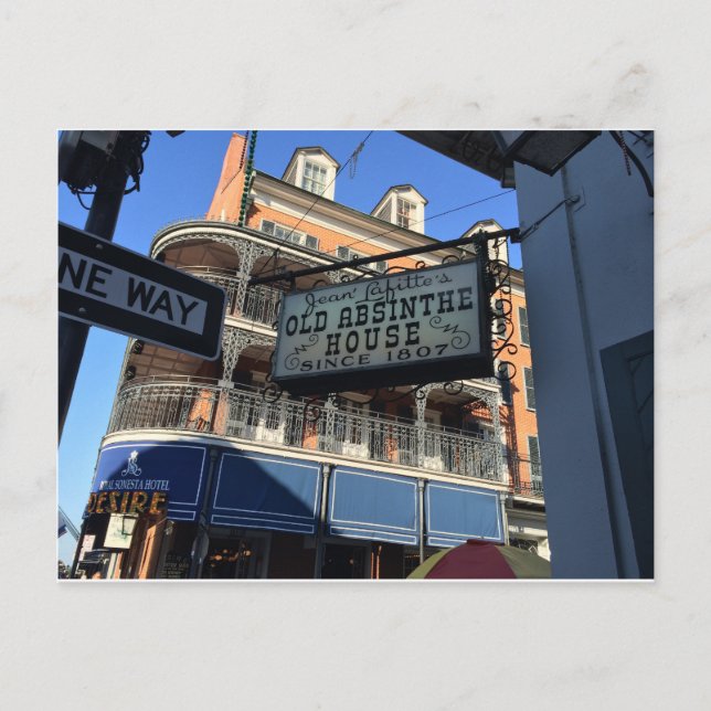 Old Absinthe House New Orleans Louisiana Souvenir Vykort (Framsida)