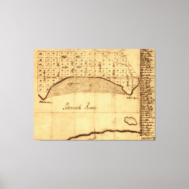 Old Alexandria VA Karta från George Washington (17 Canvastryck (Framsida)