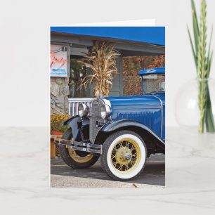 Old Antique Blue Car Kort