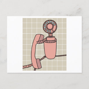 Old Antique Retro Telefoner Vykort