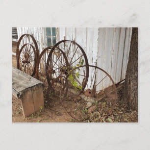 Old Antique Wagon Hjul Vykort