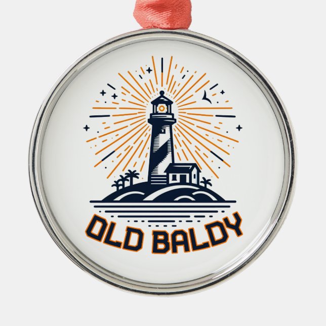 Old Baldy fyr Sunrise Julgransprydnad Metall (Framsidan)