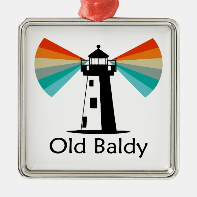 Old Baldy Lighthouse Rainbow Julgransprydnad Metall (Framsidan)