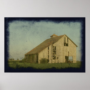 Old Barn Grunge Poster