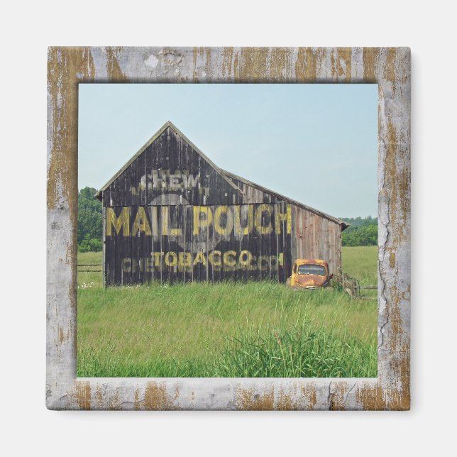 Old Barn Mail Pouch Tobacco Reklam Magnet (Framsidan)
