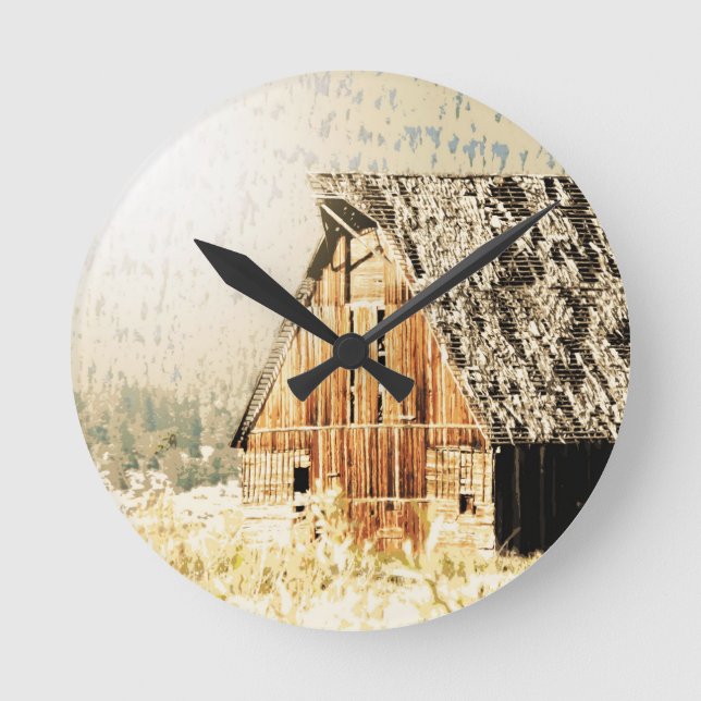 Old Barn Rund Klocka (Framsida)