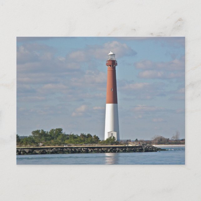 "Old Barney" Barnegat Lighthouse LBI NJ Vykort (Framsida)