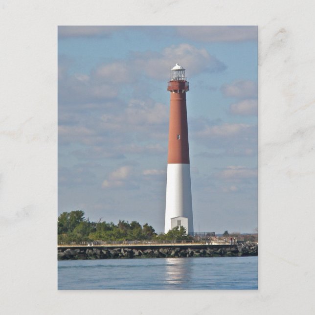 "Old Barney" Barnegat Lighthouse LBI NJ Vykort (Framsida)
