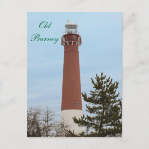 Old Barney Lighthouse NJ Vykort