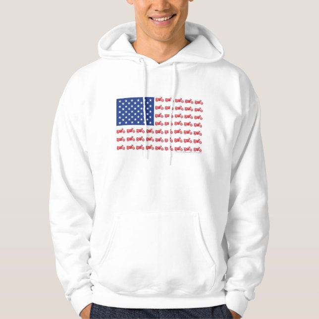 OLD-BIKE-FLAGGA-2-TEE SWEATSHIRT MED LUVA (Framsida)