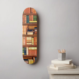 Old Bokar Bibliotek Bookshelf School Skateboard Bräda 21,6 Cm
